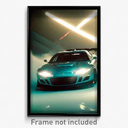 Pixel Art Poster - Stylish Backdrifting (8 Bit Psychedelic Video Game Print)