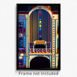 Pixel Art Poster - Different Counting House (8 Bit Psychedelic Video Game Print)