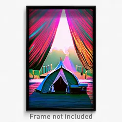 Pixel Art Poster - Meek Tent (8 Bit Psychedelic Trippy Weird Video Game Print)