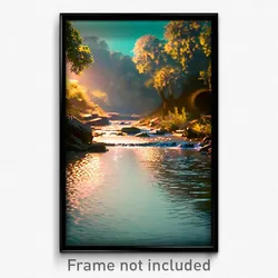 Pixel Art Poster - Well Made Creek (8 Bit Psychedelic Trippy Video Game Print)