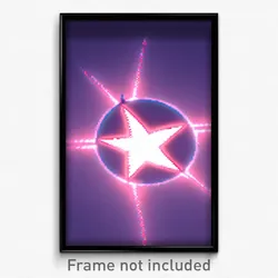 Pixel Art Poster - Swirly Star (8 Bit Psychedelic Trippy Weird Video Game Print)