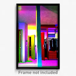 Pixel Art Poster - Acidic Closet (8 Bit Psychedelic Trippy Video Game Print)