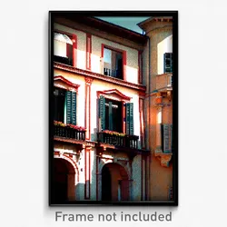 Pixel Art Poster - Shady Italian Architecture (8 Bit Video Game Print)