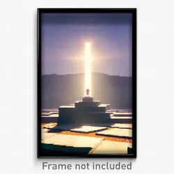 Pixel Art Poster - Square Promontory (8 Bit Psychedelic Trippy Video Game Print)
