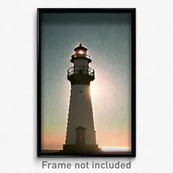 Pixel Art Poster - Clean Lighthouse (8 Bit Psychedelic Trippy Video Game Print)