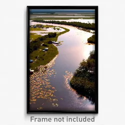 Pixel Art Poster - Cluttered Flood Plain (8 Bit Psychedelic Video Game Print)