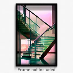 Pixel Art Poster - Glass Stair (8 Bit Psychedelic Trippy Weird Video Game Print)