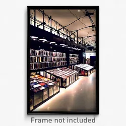 Pixel Art Poster - Complex Wire Frame Vinyl Store (8 Bit Video Game Print)