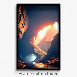 Pixel Art Poster - Underground Mountain (8 Bit Psychedelic Video Game Print)