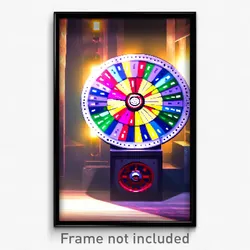 Pixel Art Poster - Secret Wheel (8 Bit Psychedelic Trippy Video Game Print)