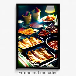 Pixel Art Poster - Frightening Enchiladas (8 Bit Psychedelic Video Game Print)