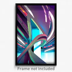 Pixel Art Poster - Unique Futuristic Architecture (8 Bit Video Game Print)
