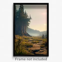 Pixel Art Poster - Deserted Wilderness (8 Bit Psychedelic Video Game Print)