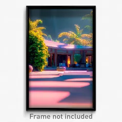 Pixel Art Poster - Incredible Retreat (8 Bit Psychedelic Video Game Print)