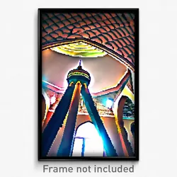 Pixel Art Poster - Crazy Mosque (8 Bit Psychedelic Trippy Video Game Print)