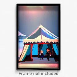 Pixel Art Poster - Frozen Tent (8 Bit Psychedelic Trippy Weird Video Game Print)