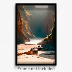 Pixel Art Poster - Abandoned Cove (8 Bit Psychedelic Trippy Video Game Print)