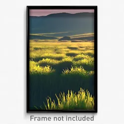 Pixel Art Poster - Flickering Grassland (8 Bit Psychedelic Video Game Print)