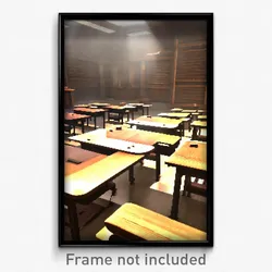 Pixel Art Poster - Ancient Classroom (8 Bit Psychedelic Trippy Video Game Print)