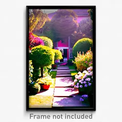 Pixel Art Poster - Captivating Yard (8 Bit Psychedelic Trippy Video Game Print)