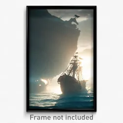 Pixel Art Poster - Imaginary Shipwreck (8 Bit Psychedelic Video Game Print)