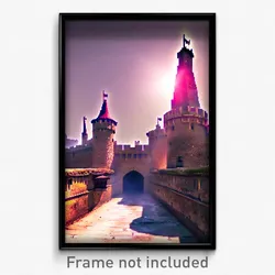 Pixel Art Poster - Velvety Fortifications (8 Bit Psychedelic Video Game Print)