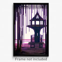 Pixel Art Poster - Webbed Folly (8 Bit Psychedelic Trippy Video Game Print)
