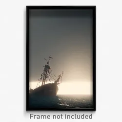Pixel Art Poster - Bleak Shipwreck (8 Bit Psychedelic Trippy Video Game Print)