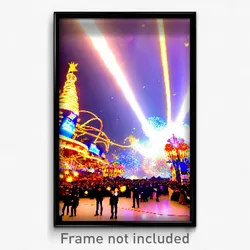 Pixel Art Poster - Grand New Year Day (8 Bit Psychedelic Video Game Print)