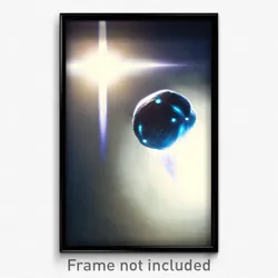 Pixel Art Poster - Flying Neutron (8 Bit Psychedelic Trippy Video Game Print)