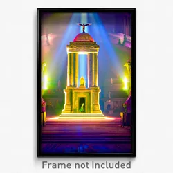 Pixel Art Poster - Outrageous Tomb (8 Bit Psychedelic Trippy Video Game Print)