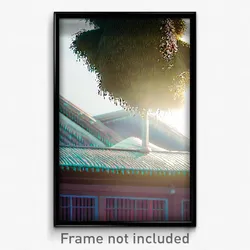 Pixel Art Poster - Fluffy Roof (8 Bit Psychedelic Trippy Weird Video Game Print)