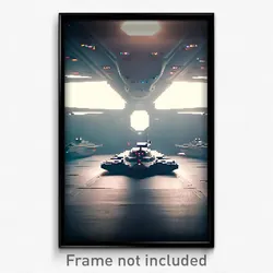 Pixel Art Poster - Bleak Spaceship (8 Bit Psychedelic Trippy Video Game Print)