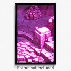 Pixel Art Poster - Pink Stone (8 Bit Psychedelic Trippy Weird Video Game Print)