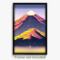 Pixel Art Poster - Spotted Mountain (8 Bit Psychedelic Trippy Video Game Print)