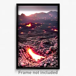 Pixel Art Poster - Nice Lava Fields (8 Bit Psychedelic Trippy Video Game Print)