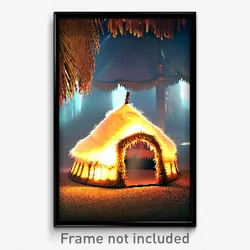Pixel Art Poster - Fluffy Tent (8 Bit Psychedelic Trippy Weird Video Game Print)