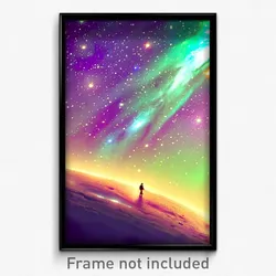 Pixel Art Poster - Pleasant Galaxy (8 Bit Psychedelic Trippy Video Game Print)