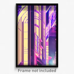 Pixel Art Poster - Hidden Anime Architecture (8 Bit Video Game Print)