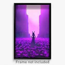 Pixel Art Poster - Violet Domain (8 Bit Psychedelic Trippy Video Game Print)
