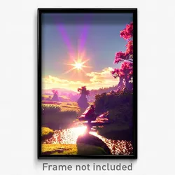 Pixel Art Poster - Sunny Moor (8 Bit Psychedelic Trippy Weird Video Game Print)