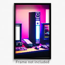 Pixel Art Poster - Brisk Computer (8 Bit Psychedelic Trippy Video Game Print)