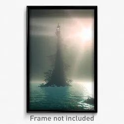 Pixel Art Poster - Faraway Shoals (8 Bit Psychedelic Trippy Video Game Print)