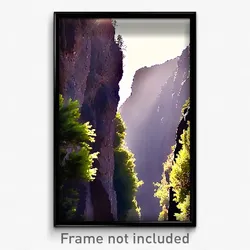 Pixel Art Poster - Black Canyon (8 Bit Psychedelic Trippy Video Game Print)