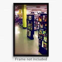 Pixel Art Poster - Dreary Comic Book Store (8 Bit Psychedelic Video Game Print)