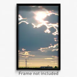 Pixel Art Poster - Cloudy County (8 Bit Psychedelic Trippy Video Game Print)