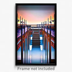 Pixel Art Poster - Giant Pier (8 Bit Psychedelic Trippy Weird Video Game Print)