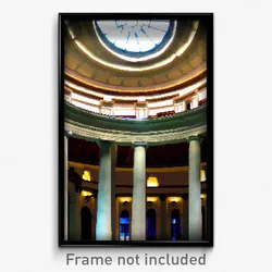 Pixel Art Poster - Circular Historical Architecture (8 Bit Video Game Print)