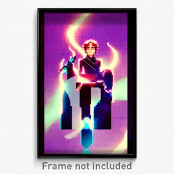 Pixel Art Poster - Villainous Ego Death (8 Bit Psychedelic Video Game Print)
