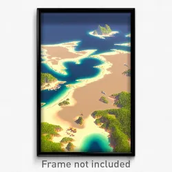 Pixel Art Poster - Whopping Archipelago (8 Bit Psychedelic Video Game Print)